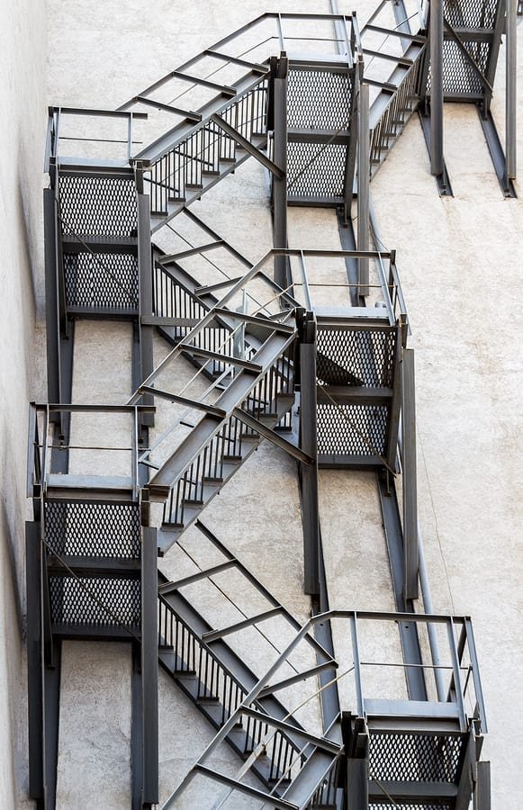 Fabricated steel staircase